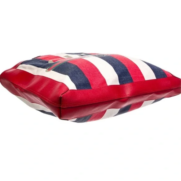 Gucci Red and Blue Large Web Sylvie Stripe tote